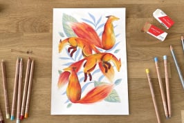 Das Mischen von Farben mit Buntstiften